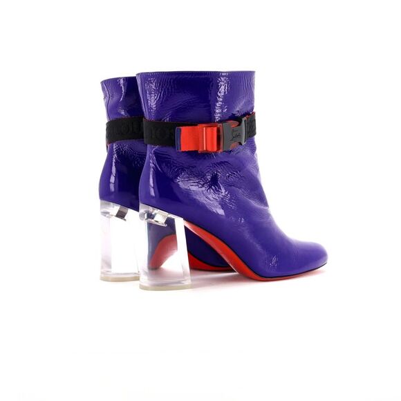Christian Louboutin Women's Telesiege Ankle Boots Leather Blue - Picture 3 of 5